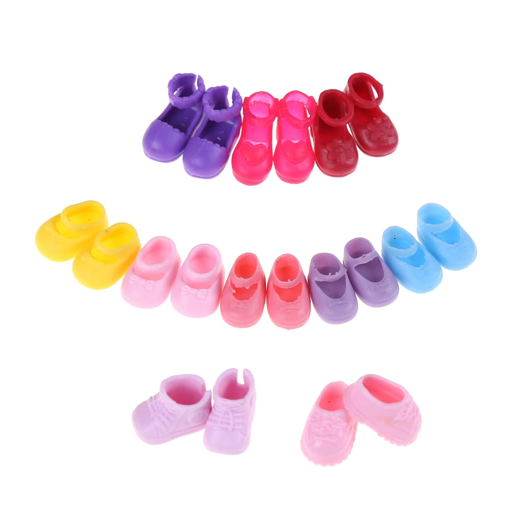 

5 Pairs Assorted Fashion Colorful Shoes For Doll Accessories Clothes Dress Prop