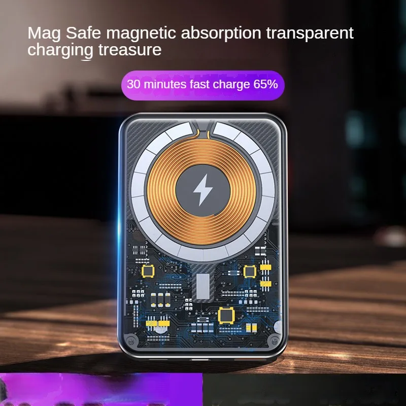 

Магнитное портативное зарядное устройство 10000 мАч, беспроводное портативное зарядное устройство, быстрая зарядка, 20 Вт, Тип C PD, совместимое ...