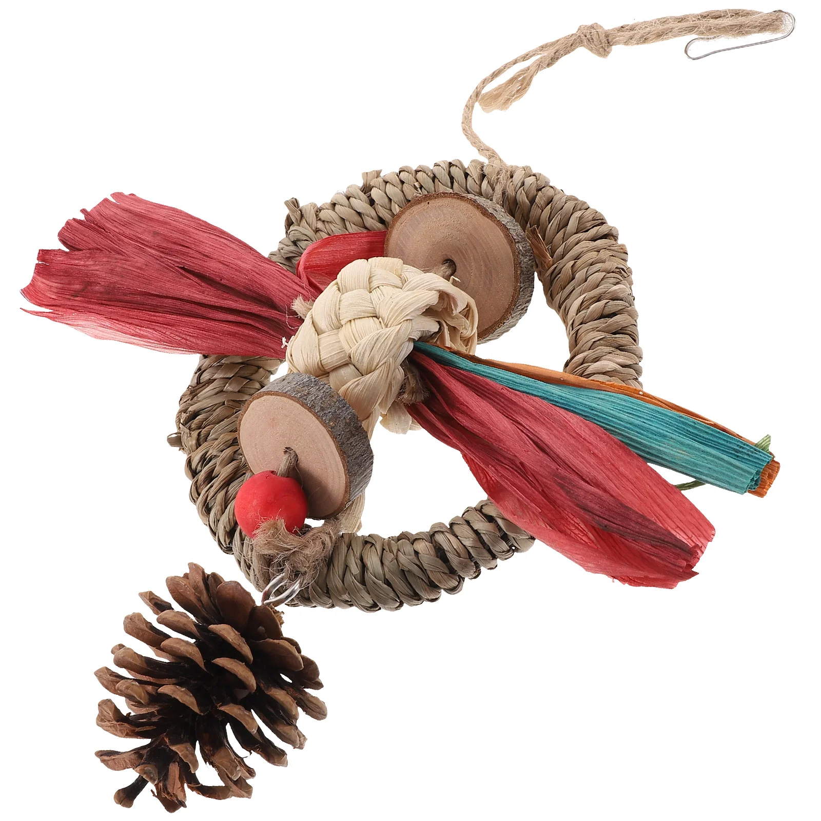 

Corn Husk Bunny Toys Bird Hanging Plaything Parrot Supplies The Suspending Small Wooden Biting Pet Chewing Bite Large