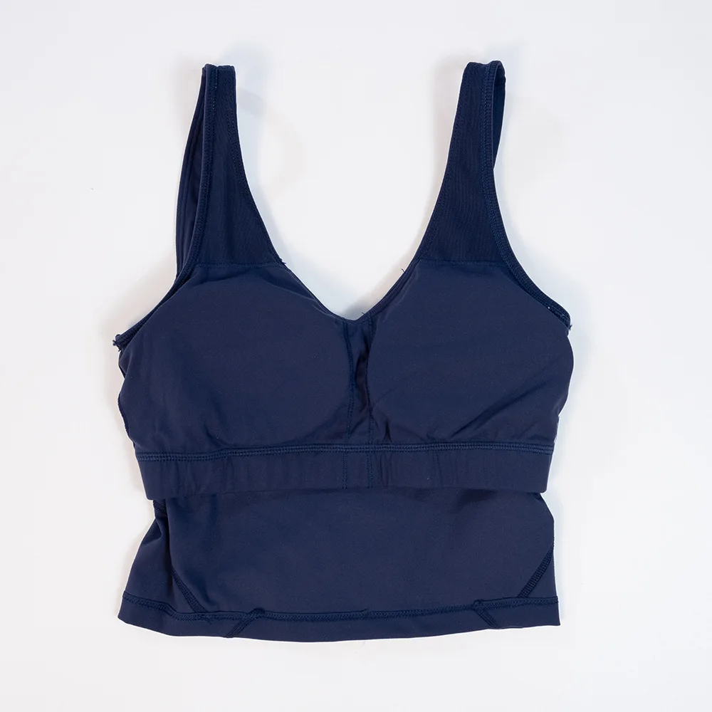 Solid Color U-shape Halter Luluwomen Fitness Bra Soft Sport Tank Top Gym Yoga Vest Comprehensive Training Removable Chest Pad