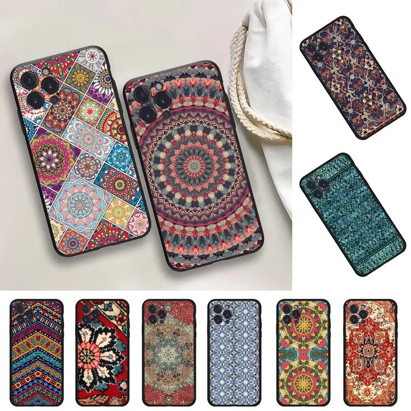 

Persian carpet Floral pattern Phone Case For iPhone 14 11 12 13 Mini Pro XS Max Cover 6 7 8 Plus X XR SE 2020 Funda Shell