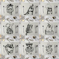 fuuny cat patterns table mat dining tableware pads cup coasters kitchen tables mats cartoon cute animal placemats linen 1pc