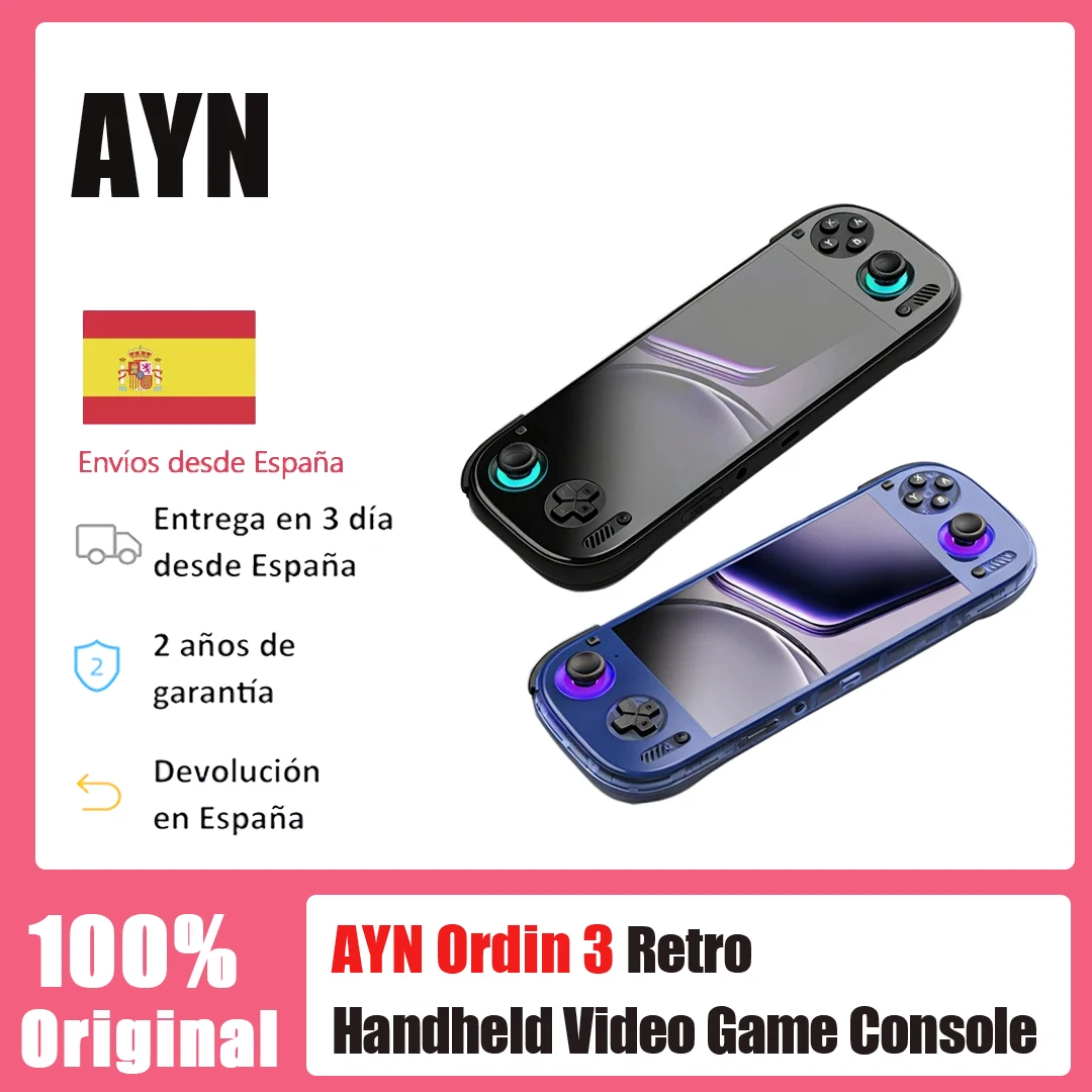 AYN Odin 3 consola portátil, pantalla AMOLED 6" 1080p 120 Hz, batería 8000 mAh, joystick Hall‑Effect