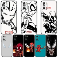 marvel iron man spiderman phone case for xiaomi mi 11 lite pro ultra 10s 9 8 mix 4 fold 10t 5g black cover silicone back prett