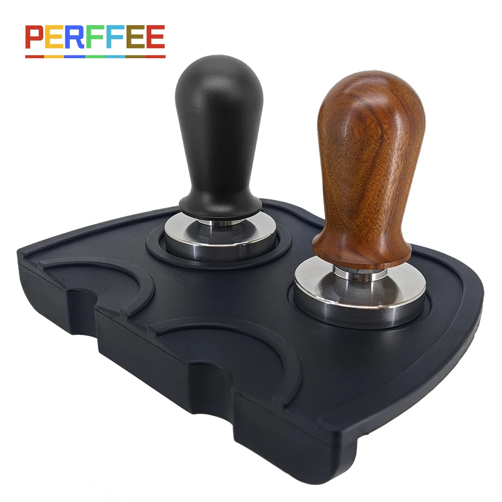 

Coffee Tamper with Coffee Tamper Mat Espresso Coffee Tamper Spring Tamper Powder Hammer Anti-skid Tamping Mat Coffee Mat