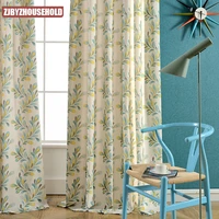 factory direct curtain cloth modern simple european curtain polyester cotton printing curtain window yarn
