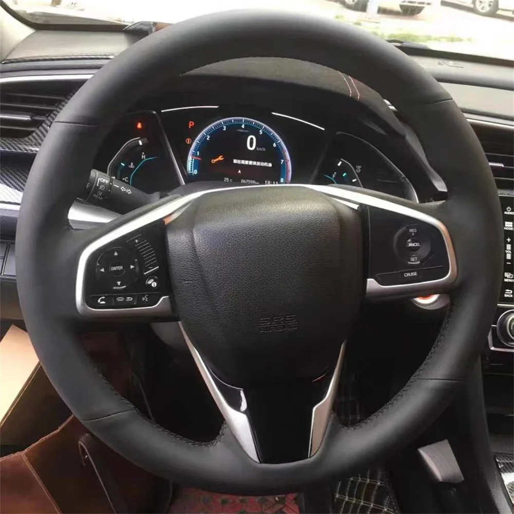 Чехлы для руля автомобиля аксессуары натуральная кожа Нескользящие Honda Civic 10