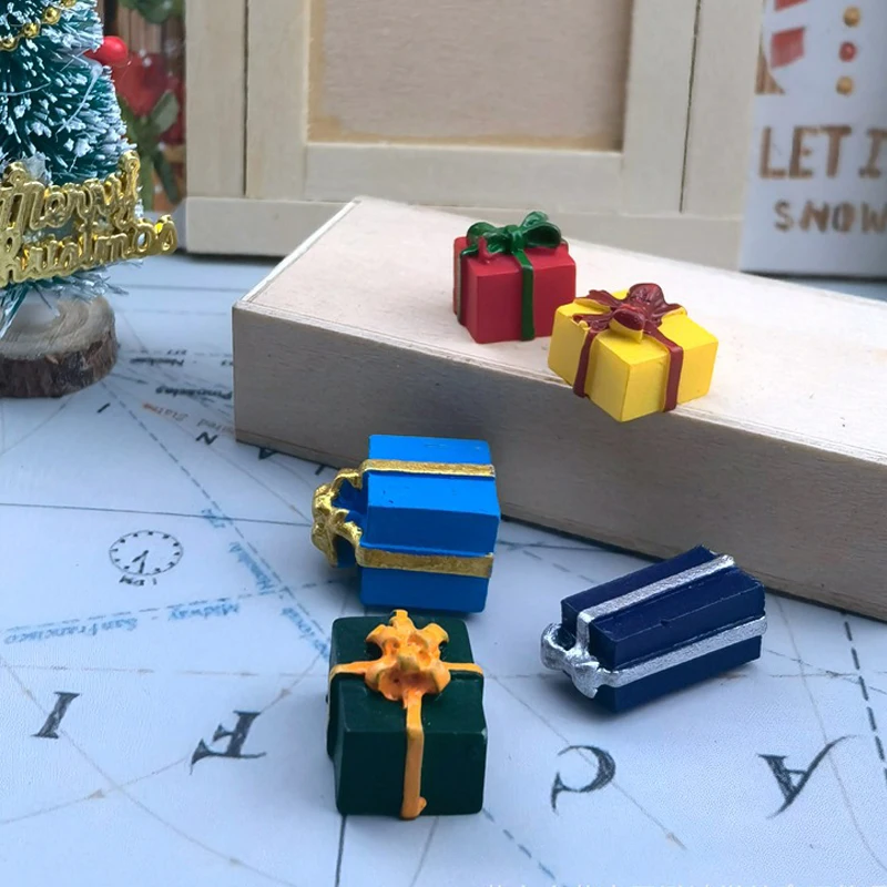 

1/12 мини кукольный домик с бантом, рождественский подарок, красочная Подарочная коробка, праздничное украшение, аксессуары для шарнирных кукол, ролевая игрушка