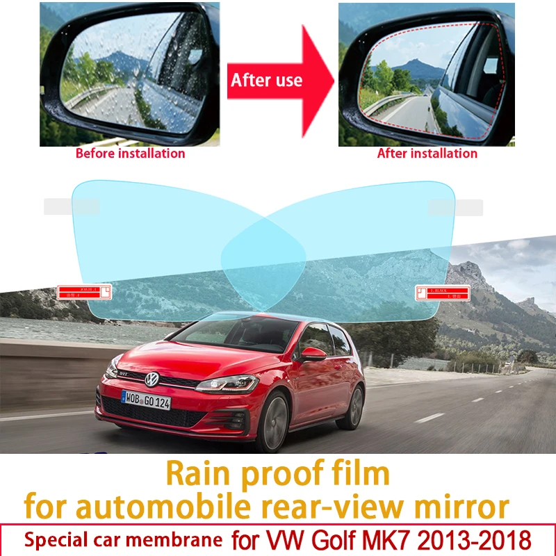 

For Volkswagen VW Golf MK7 Car Rearview Mirror Protective Film Anti Dazzle Waterproof Anti Fog Rainproof Film Car Accessories