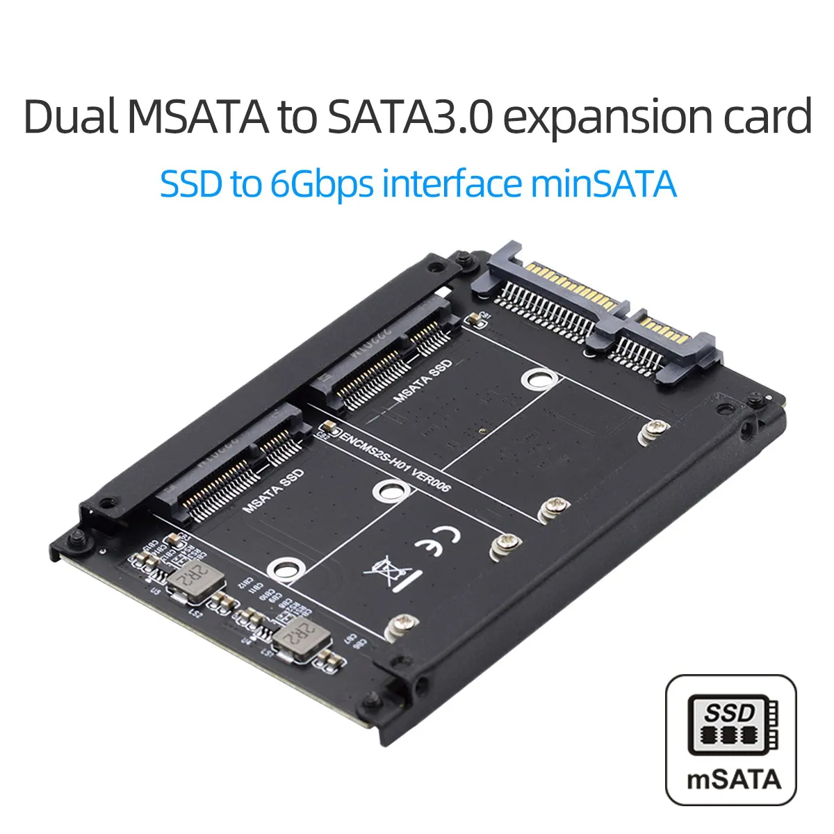 

Xiwai MSATA to SATA 3.0 Adapter,Dual MSATA Mini-SATA SSD Card JOBD Raid0 Span Bridge 2.5inch SATA Combo HDD Disk Drive Enclosure