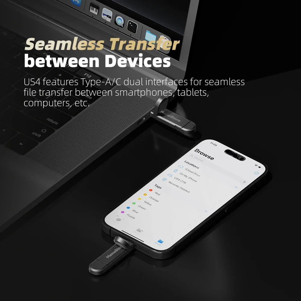 Фото KingSpec 256 ГБ 512 ГБ 1 ТБ Портативный SSD USB 3.1 Gen2 Type C Pen Drive 2 в 1 500 МБ/с Твердотельный накопитель 500 ГБ для телефона, ноутбука, ПК №5
