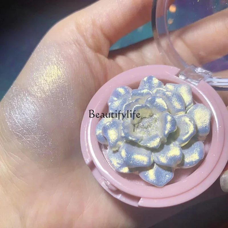 Трехмерная розовая пудра для хайлайтера румяна мигающий контур компактная