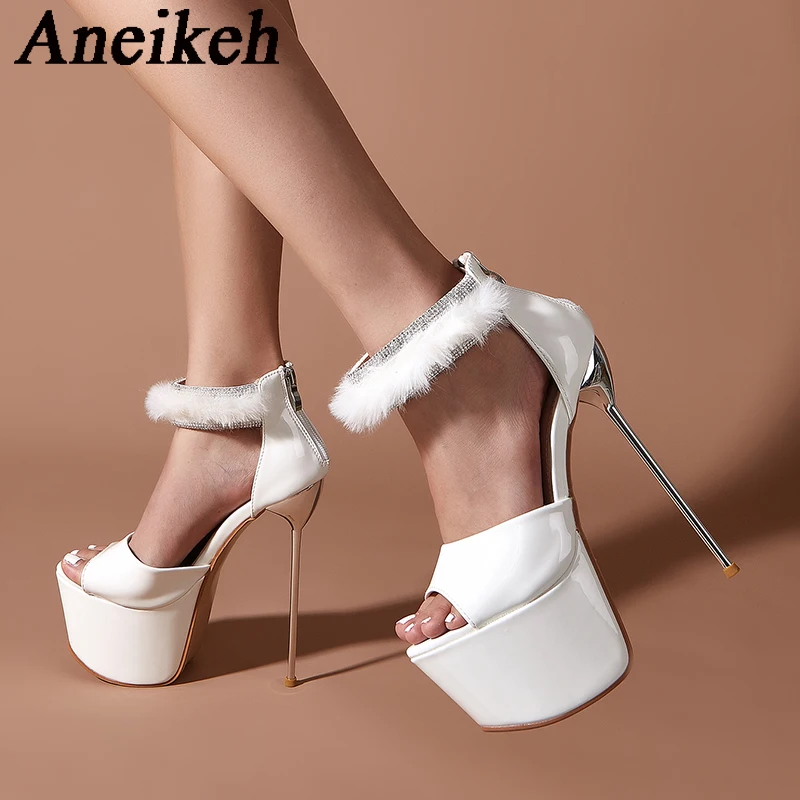 Женские босоножки Aneikeh2024 из искусственной кожи на тонком каблуке с