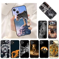 phone case for iphone 13 11 12 pro max mini xr xs se 2022 x 8 7 6 6s plus tiger king lion leopard shockproof bumper black cover