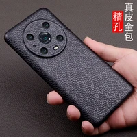 hot sales new wholesale retail full grain cow skin leather cover cases for honor magic 4 magic4 pro genuine cowhide case