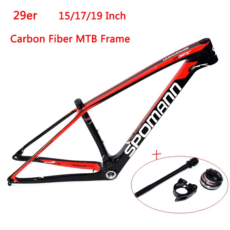 

New 29*15/17/19" inch Mountain bike T800 UD full carbon fibre bicycle frame thru axle disc brake carbon frame 29er MTB Free ship