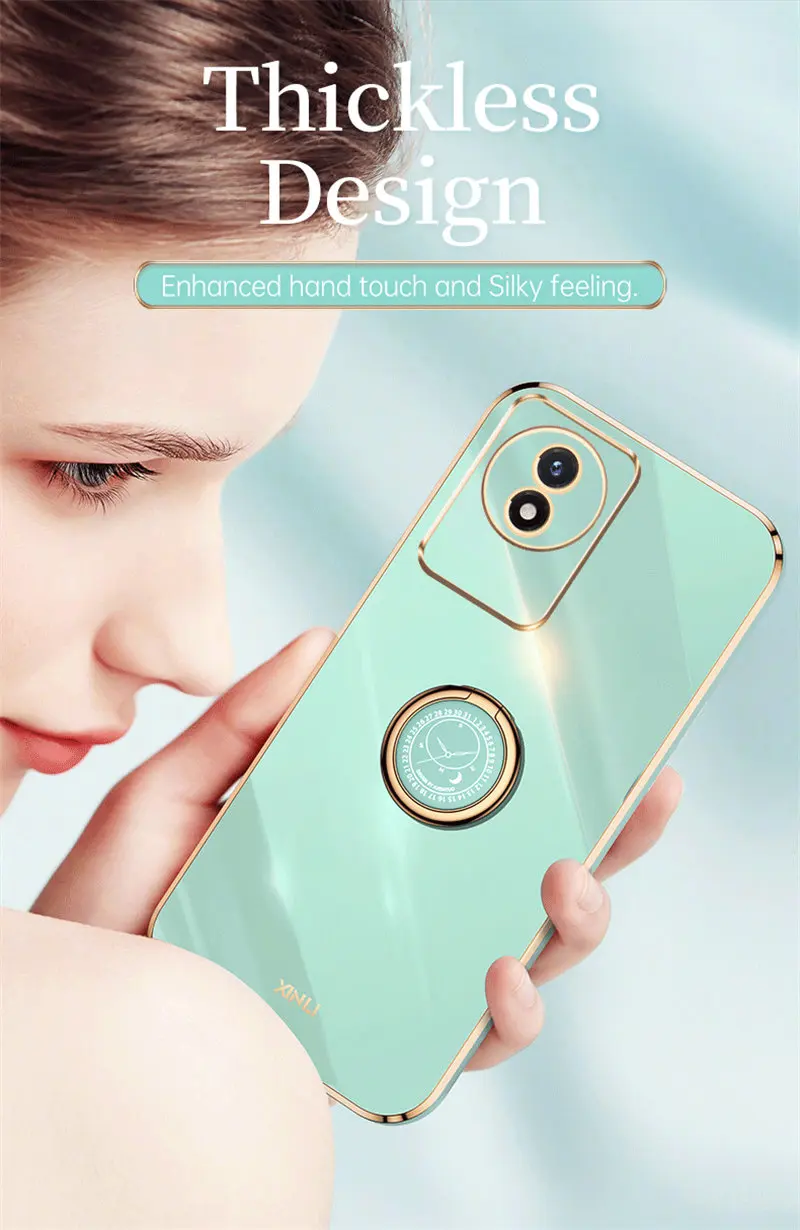 Противоударный чехол для Vivo Y02 Y02A 4G 6D с силиконовым покрытием из ТПУ мягкая задняя