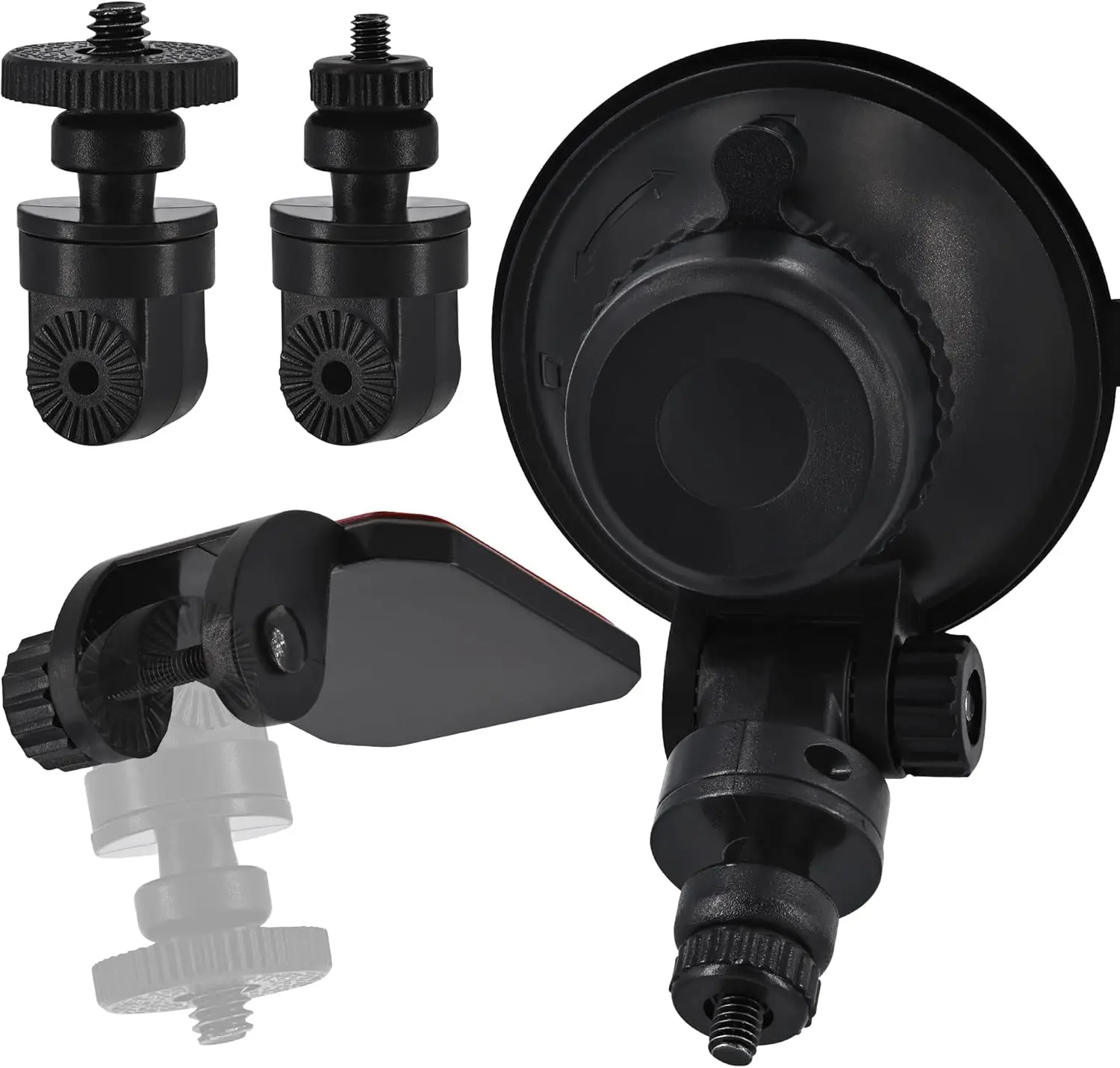 

Крепление на лобовое стекло с резьбой 1/4 дюйма и резьбой M4, держатель с присоской и клейкое крепление на приборную панель штатива для винтового видеорегистратора, спортивной камеры