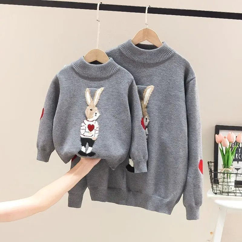 

Пуловер для сына и ребенка, Детский свитер, осенняя и зимняя одежда для дочки и мамы, корейский стиль, для родителей и детей, вязаный джемпер для семьи