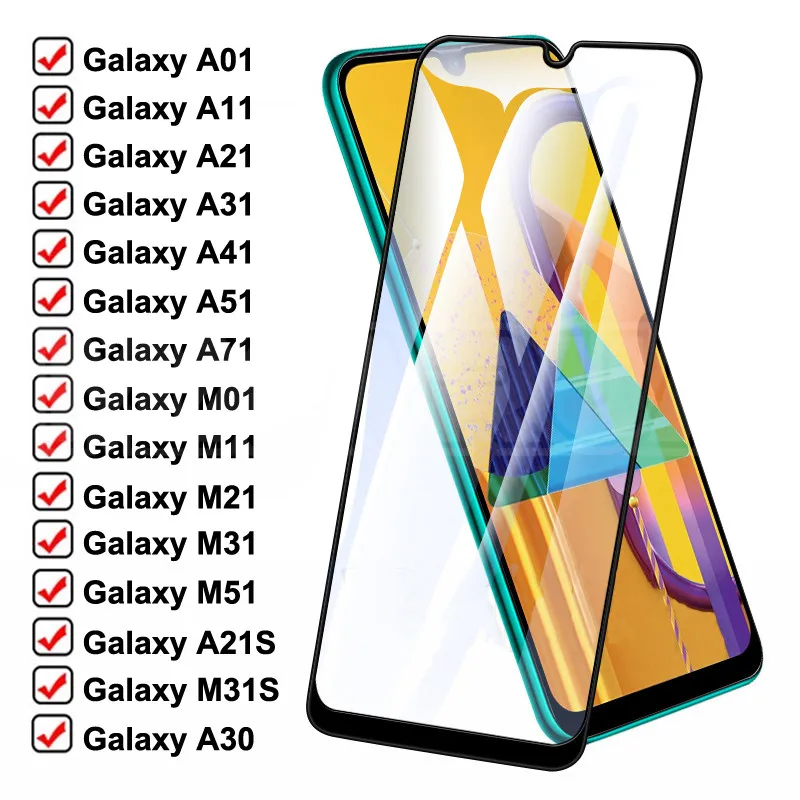 

Защитное стекло 9D для Samsung Galaxy A01, A11, A21, A31, A41, A51, A71, M01, M11, M21, M31, M51, A30, A50, 1-5 шт.