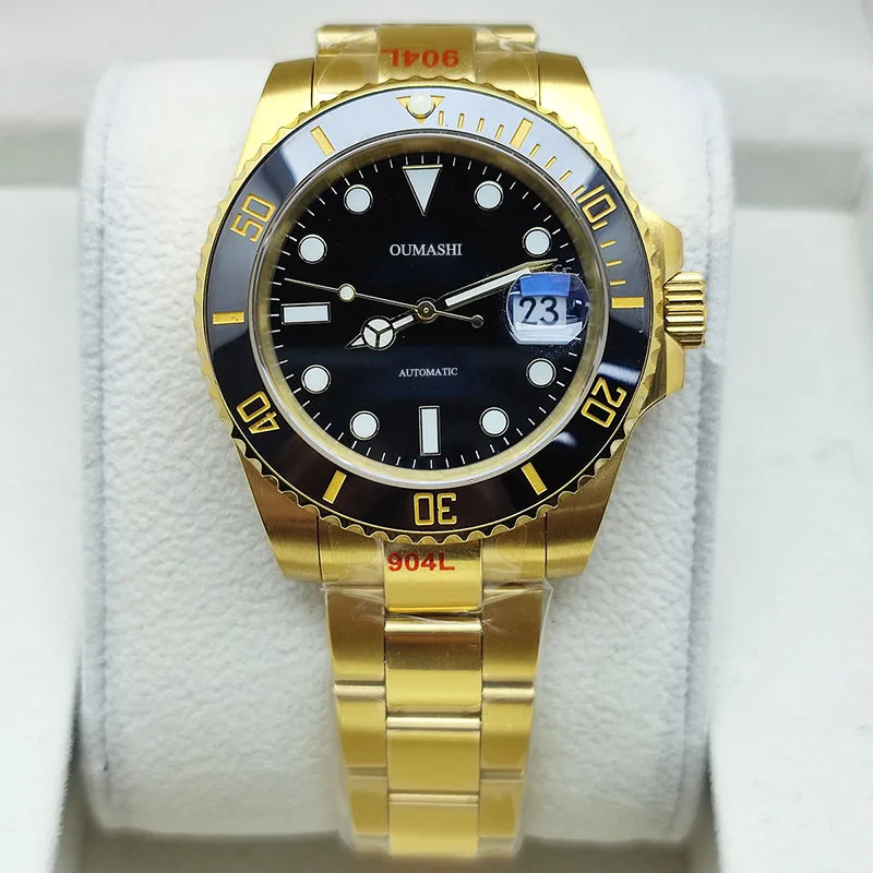

Luxury Automatic Mechanical Men's Watch Stainless Steel 904L Sapphire Glass Ceramic Ring Waterproof Calendar