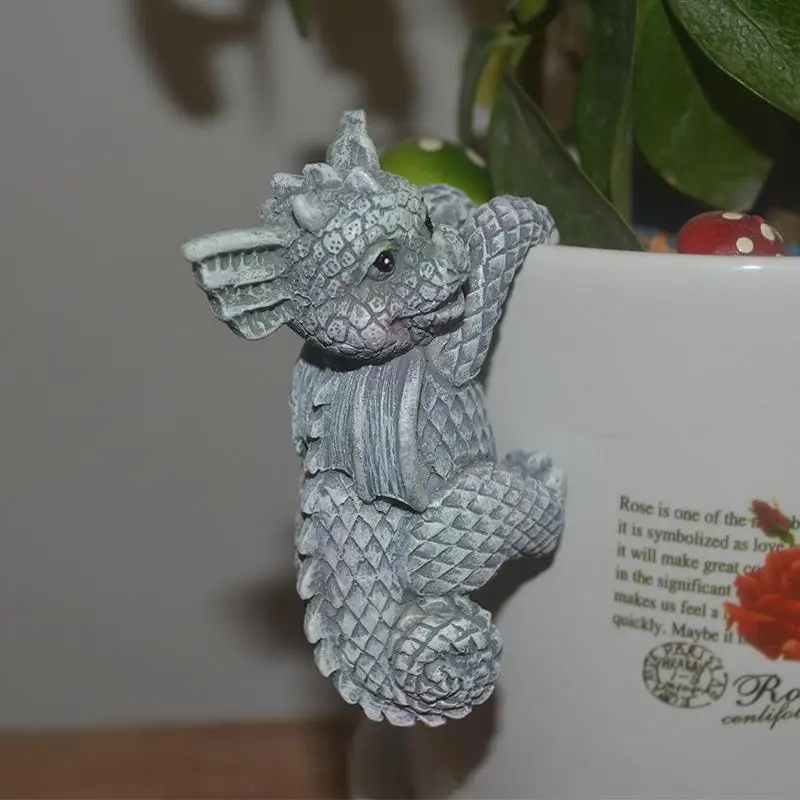 

4 шт. полимерная статуя динозавра, креативная подвесная модель чашки, аксессуары дракона, семейный садовый цветочный горшок, декоративные поделки 2023