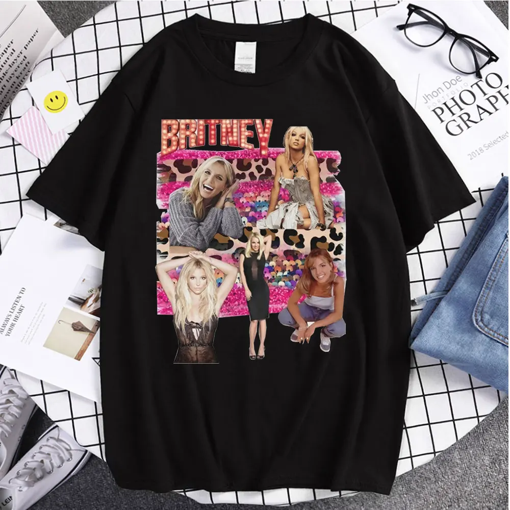 

Мужские футболки с принтом Britney Spears, футболка для пары, винтажные Мультяшные летние топы с коротким рукавом, классические футболки Ulzzang, женс...