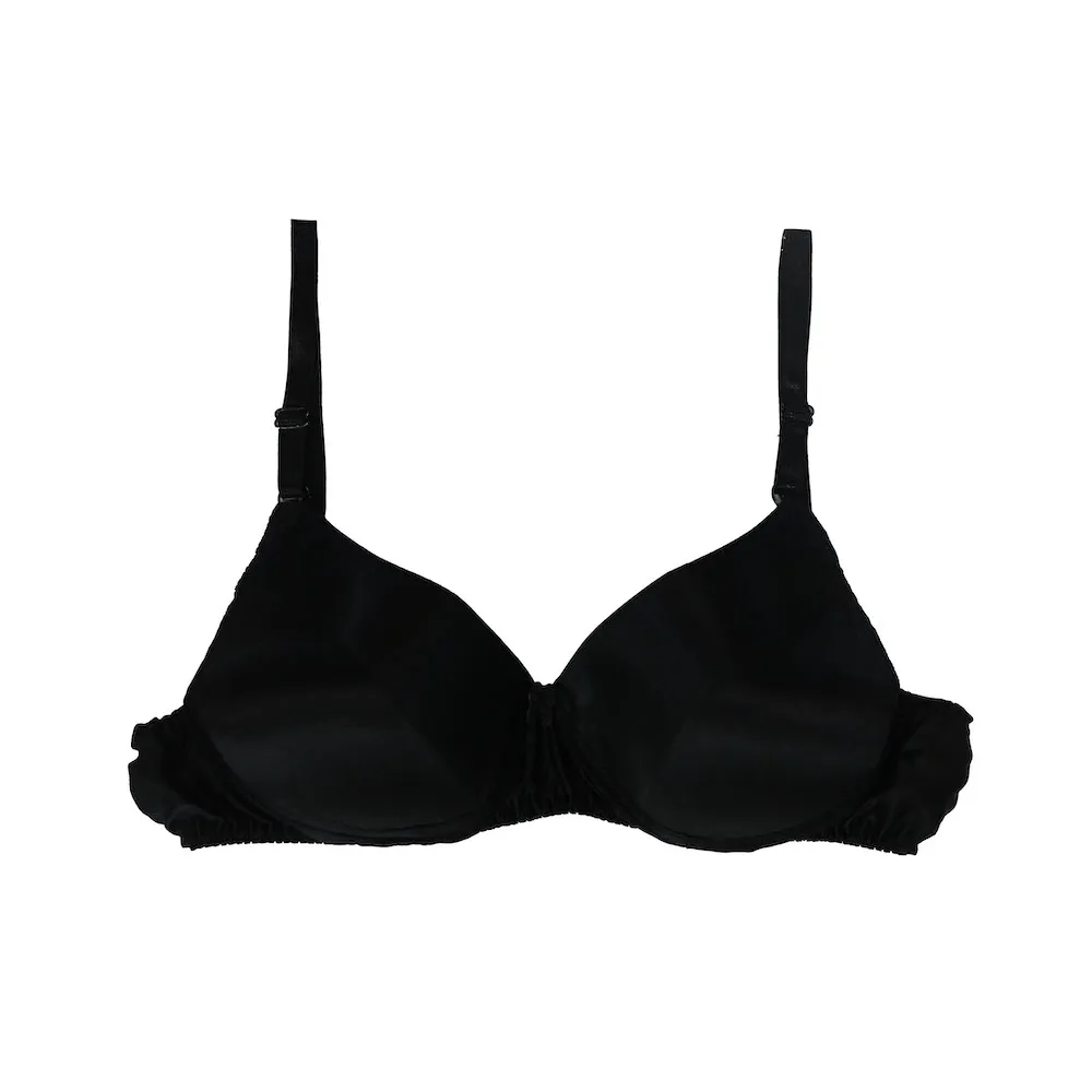 

100% Silk Bra Pure Silk Women Underwear Non-wire Ladies 24hrs Bra B Cup Anti-allergy Breathable 2pcs/lot Black