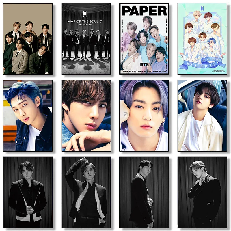 Современные Черные корейские группы-фотообои Поп-музыка холст картины HD Печать настенные картины декор для гостиной спальни