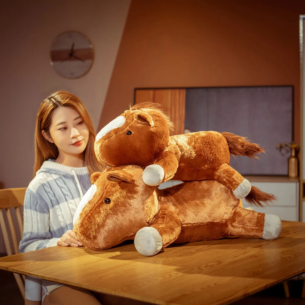 

55/70cm Lovely Lying Horse Plush Toys Cute Horse Dolls Stuffed Animal Toys Pillow Birthday Gifts for Children Kids Girl