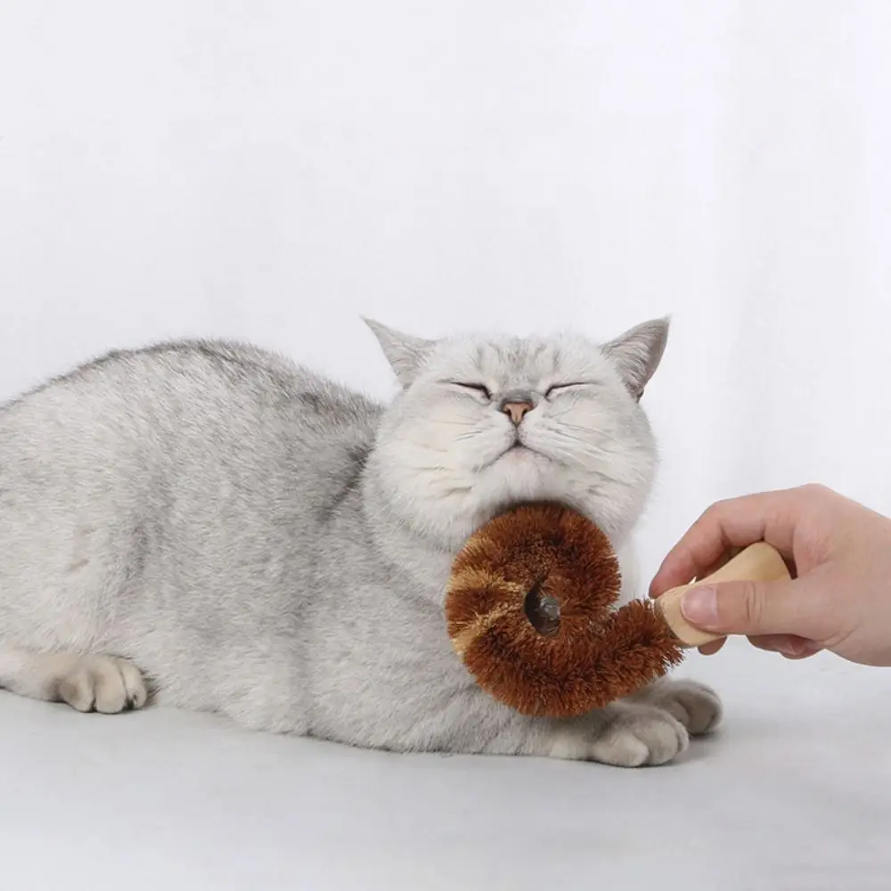 Щетка для удаления кошачьего хвоста в форме шерсти с деревянной ручкой мягкая