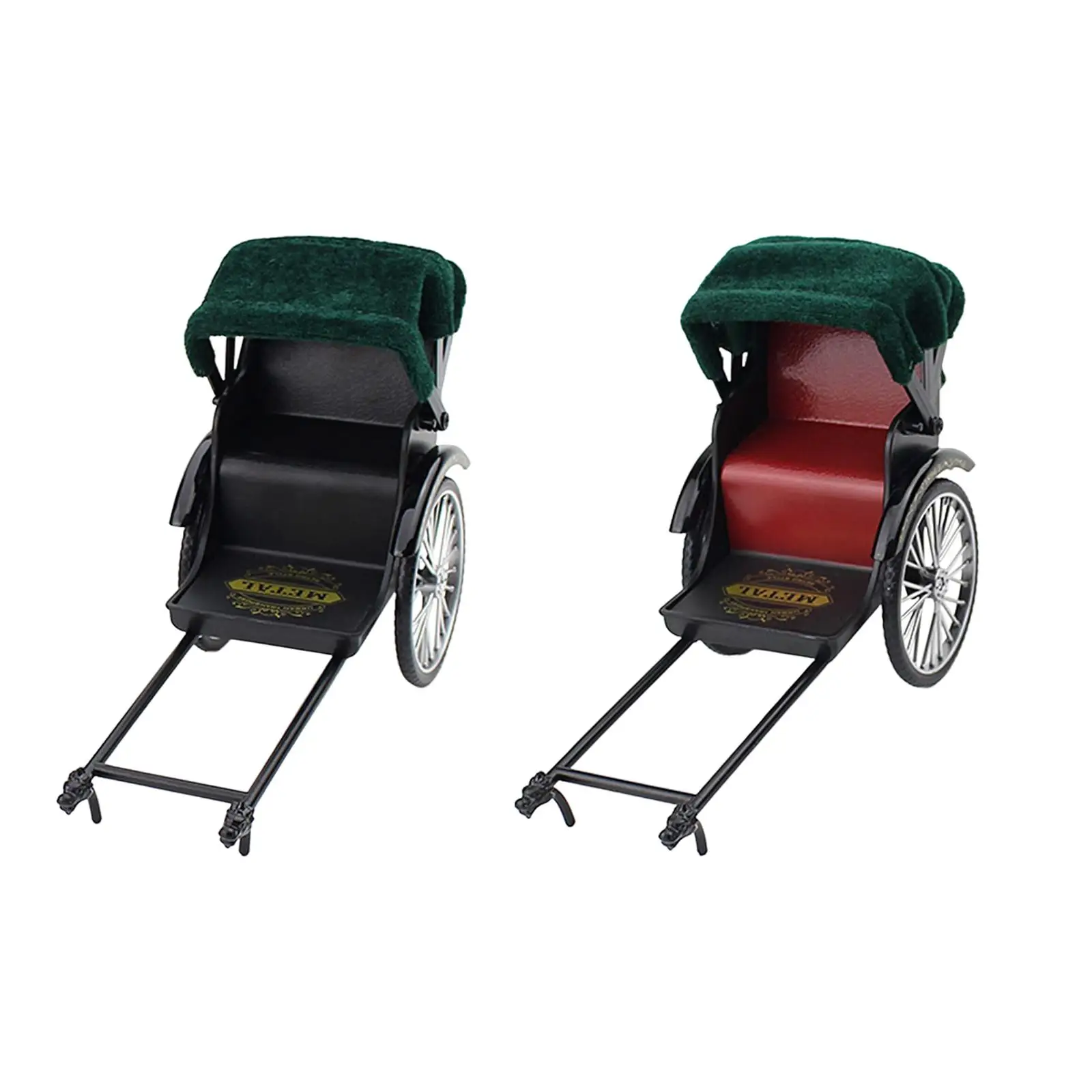 

Rickshaw 1/12 Gift Collection Two Wheel Game Ornament Classic Alloy Die Cast Collection Souvenir Simulation Rickshaw Model Adult