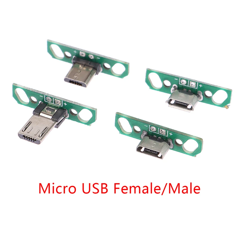 

Micro Data Charging Cable Jack Test Board With Pin Header 90 Degree Micro USB Female Male Connector
