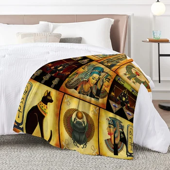 BlessLiving Ancient Egypt Culture Pattern Flannel Throw Blanket Mysterious Symbol Eye Of Horus Blanket For Sofa Bed Dropshipping 4