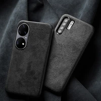 genuine suede leather phone case for huawei p50 pocket p40 30 20 lite p40 pro plus p50 pro 5g suede leather soft cover