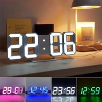 3d led digital clocks alarm nordic wall clocks hanging watch snooze table clocks calendar thermometer electronic digital clocks