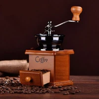manual coffee grinder cafetera coffee mill wooden and metal design retro mini burr coffee grinder hand handmade bean conical
