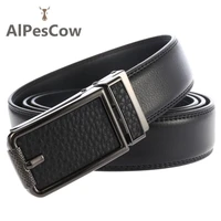 business genuine leather belt for men 100 alps cowhide ratchet belt 3 0cm width designer casual luxury automatic buckle male