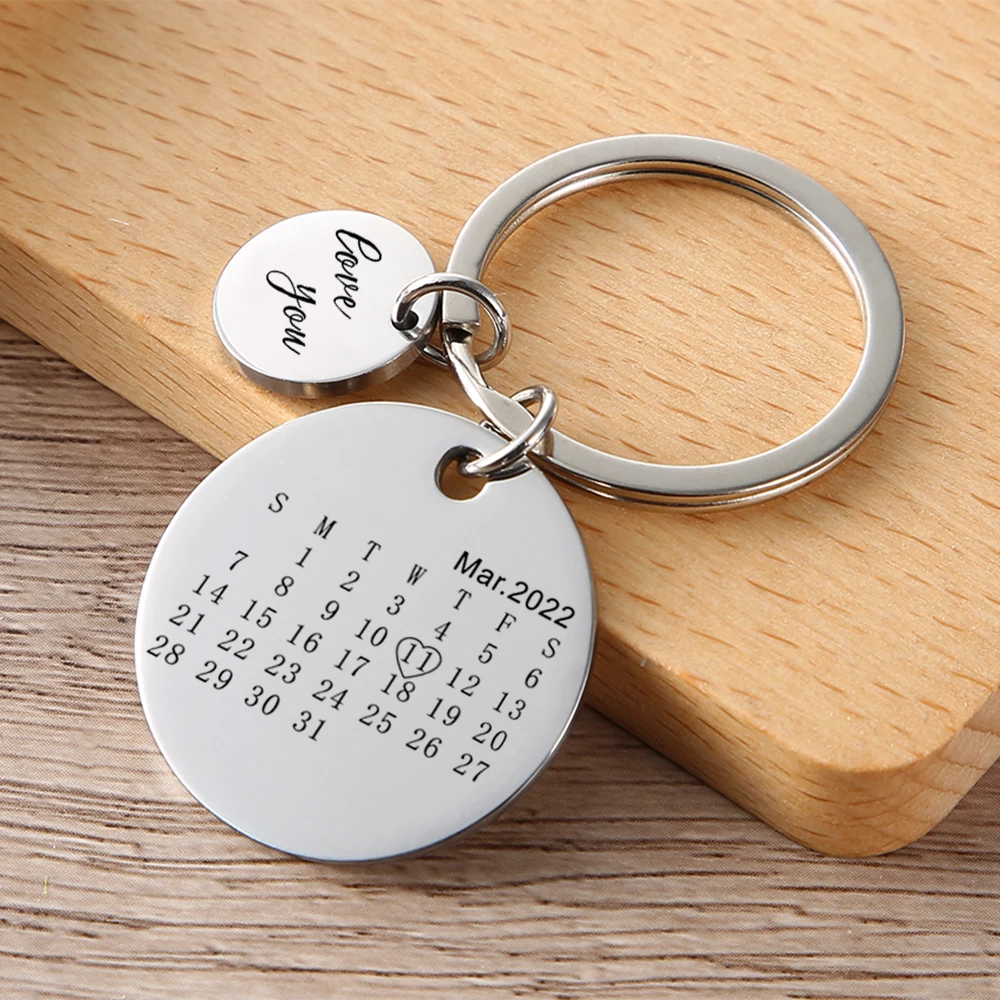 Оригинальный брелок с календарем и датой годовщина новый дом свадебное помолвка
