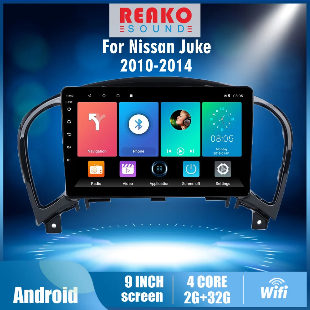

2 Din Android For NISSAN JUKE 2010-2014 9 Inch4G Carplay Car Radio Stereo WIFI GPS Navigation Multimedia Player Head Unit