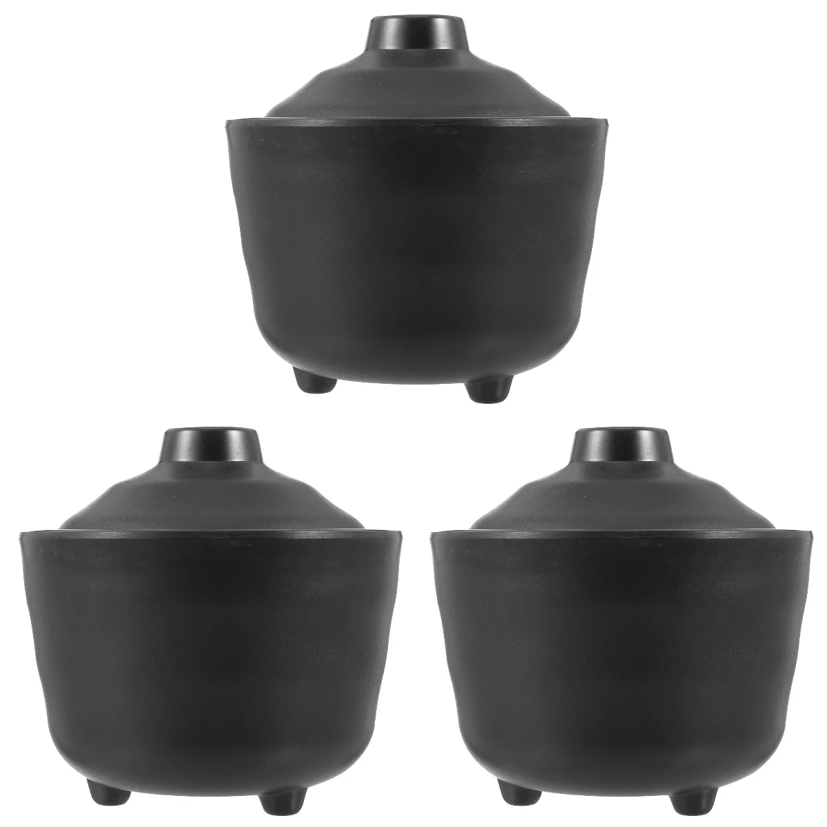 

3 pcs Exquisite Japanese Melamine Imitation Ceramic Bowl Soup Bowl Ramen Bowl (Black)