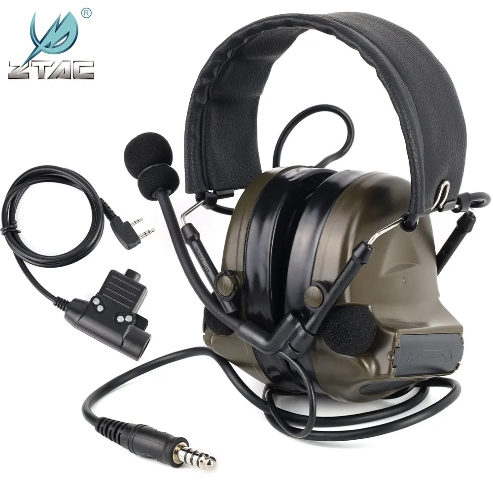 

Z-TAC Tactical Headset Softair Active Headphones Peltor Comtac II Noise Canceling Sordin Baofeng PTT Airsoft Accessories Z044
