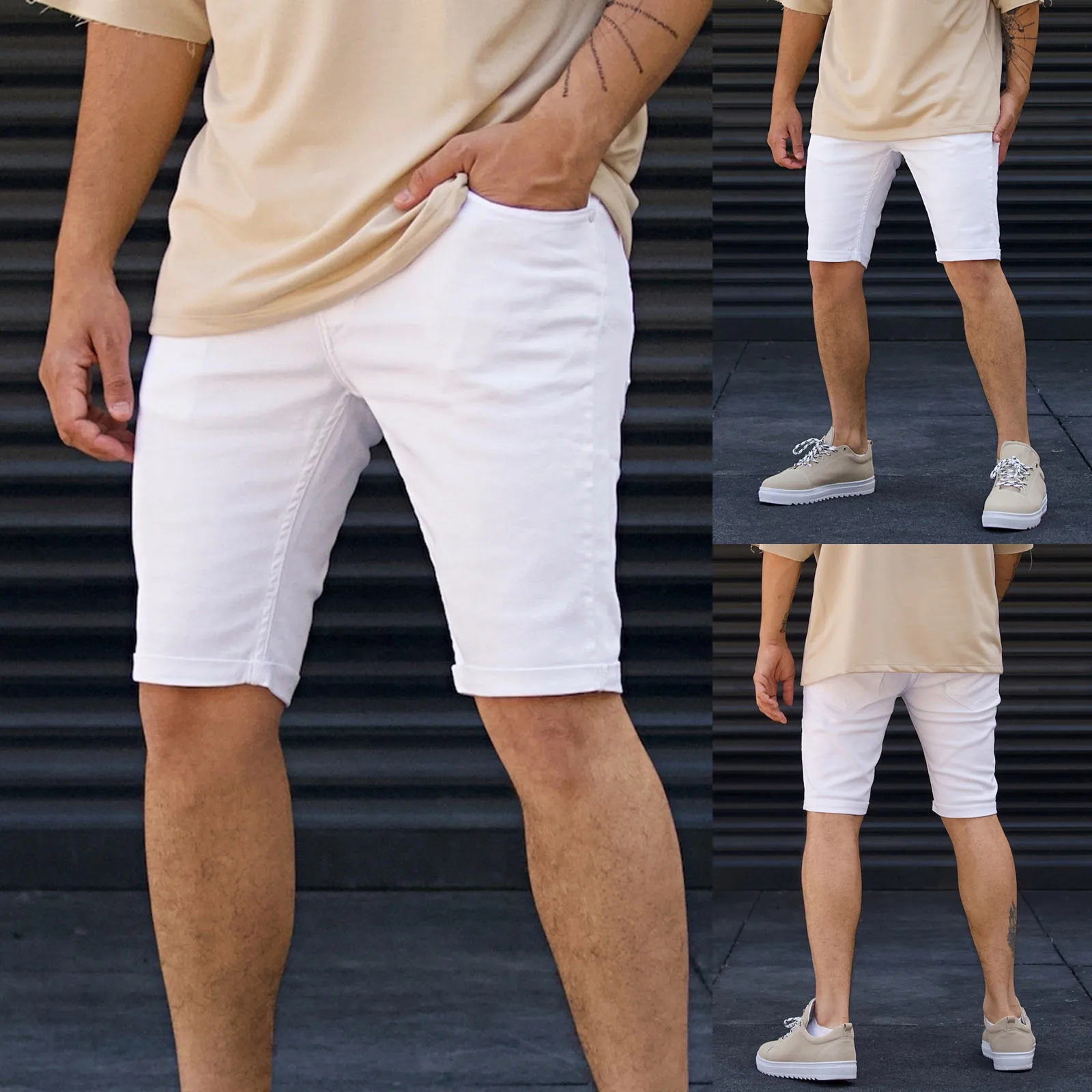 

Mens Casual Shorts Spring Pocket Sports Summer Bodybuilding Denim Short Pants Jeans