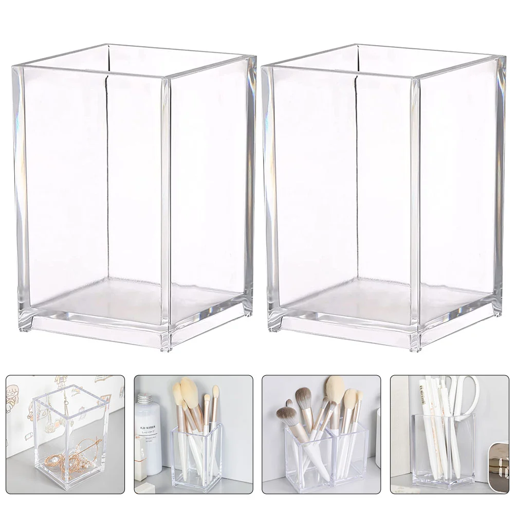 

Acrylic Storage Stationery Organizer Container Pen Holder Office Supplies Makeup Tools Multifunctional Pot Containers