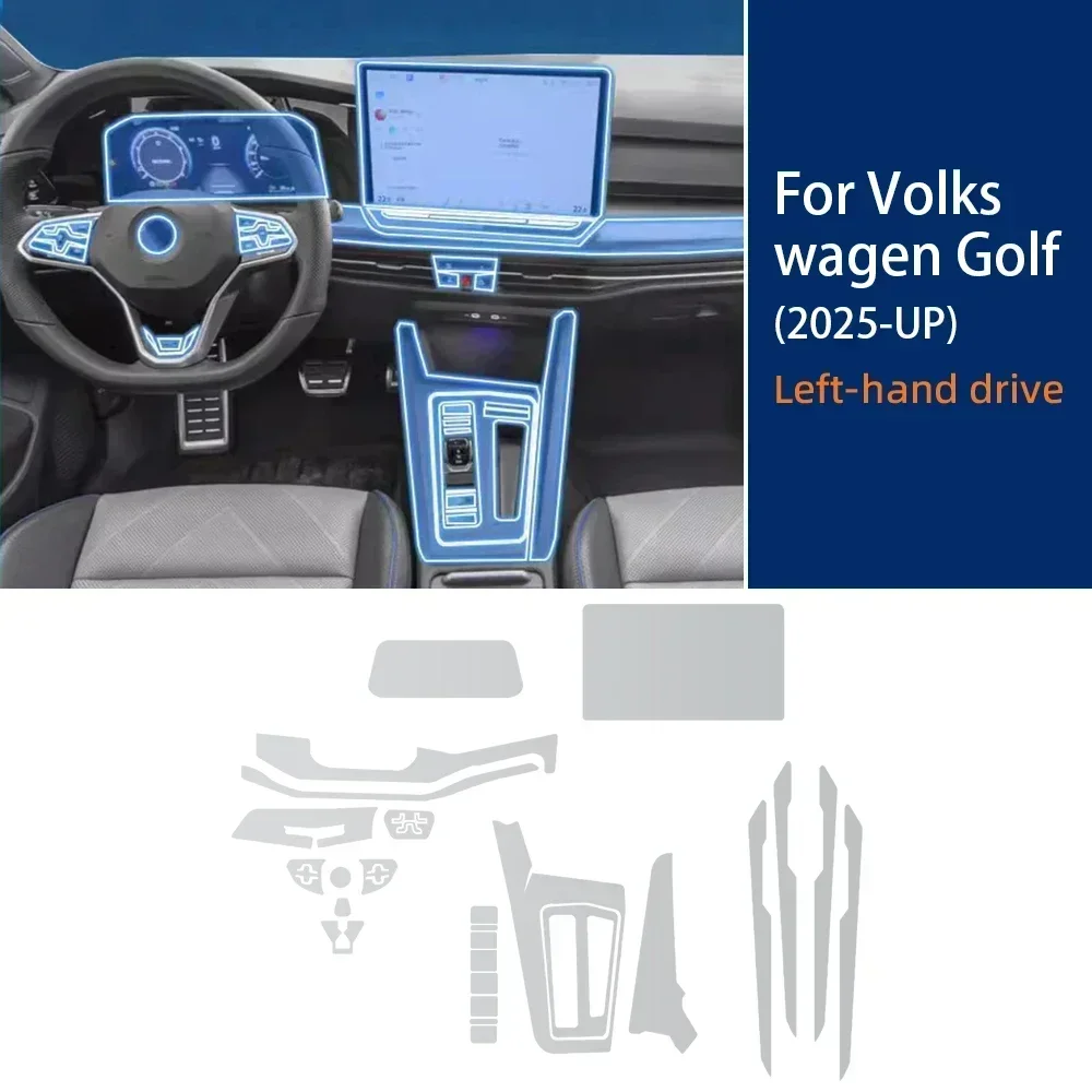 

Для Volkswagen VW Golf 8.5 2025 Golf 8 MK8.5/7 2024 внутренняя пленка прозрачная панель шестерни из ТПУ GPS, центральная консоль, защита PPF