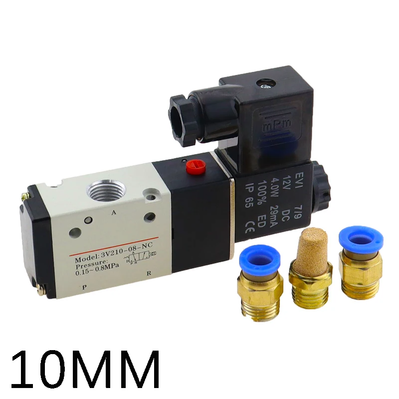 

3V210-08 2-позиционный 3-портовый 1/4 "пневматический регулирующий клапан электромагнитные клапаны постоянного тока 12 В 24 В переменного тока 110 В 220 В
