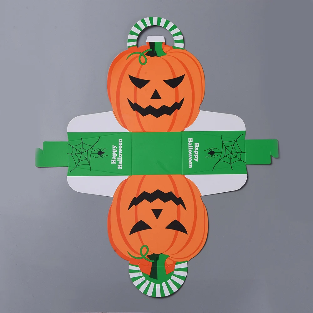 20pcs Halloween Party Favor Treat Box Ghost Pumpkin Shape Fold Over Gift Candy Packing Box for DIY Halloween Decor Party Supply