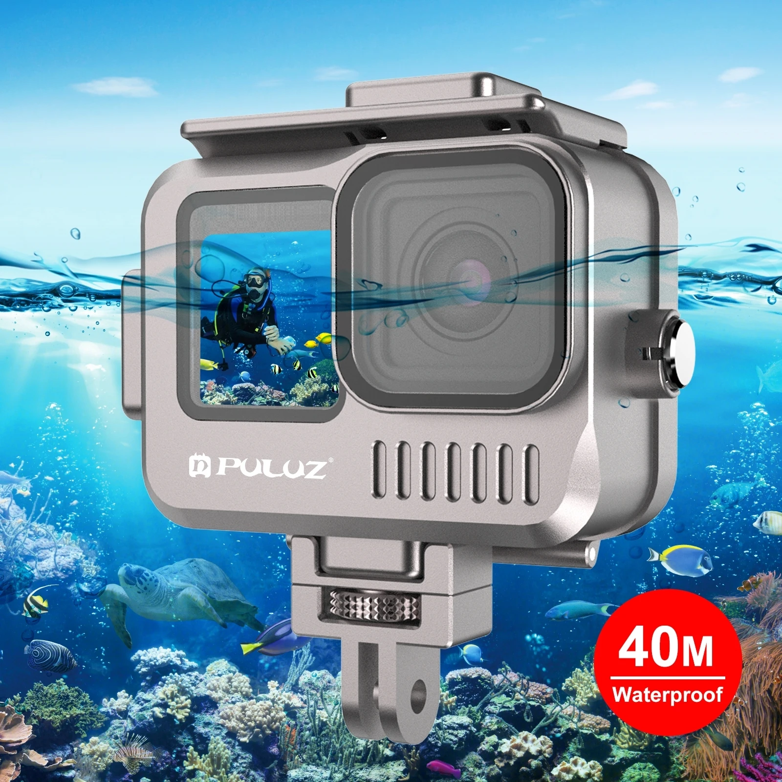 

Водонепроницаемый корпус из алюминиевого сплава для GoPro Hero11 Black / HERO10 Black / HERO9 Black 40m
