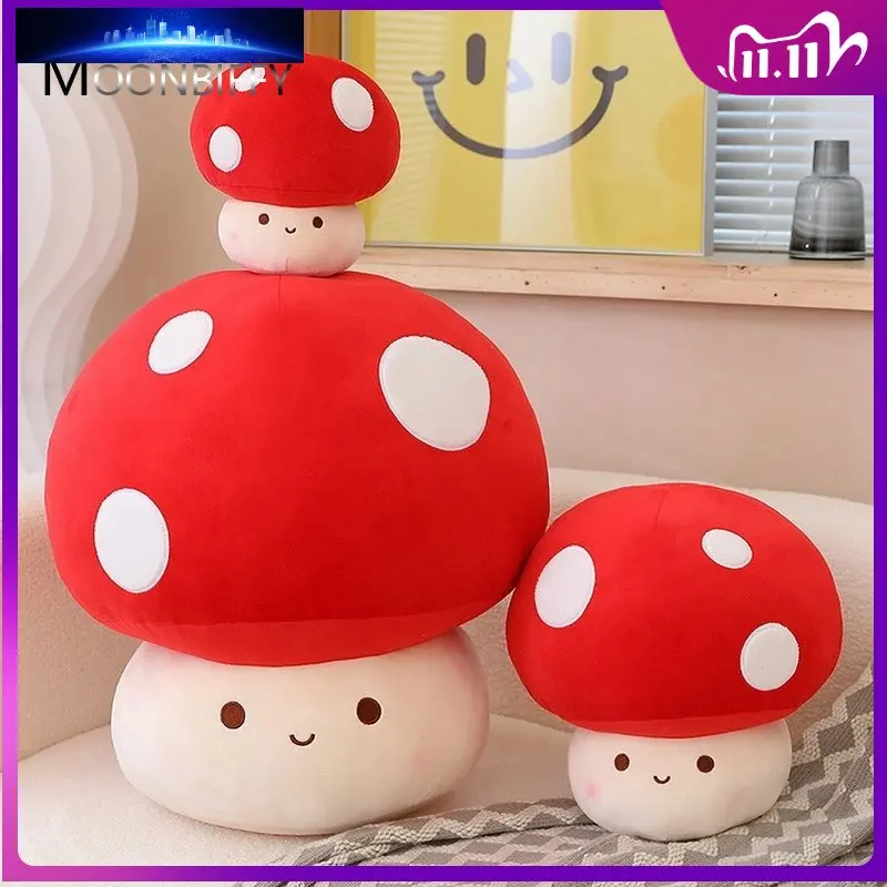 

Soft Stuffed Mushroom Pillow Sofa Decor Cushion Plush Toy Creative Mushroom Children's Plushie Anime Figure Doll Gift