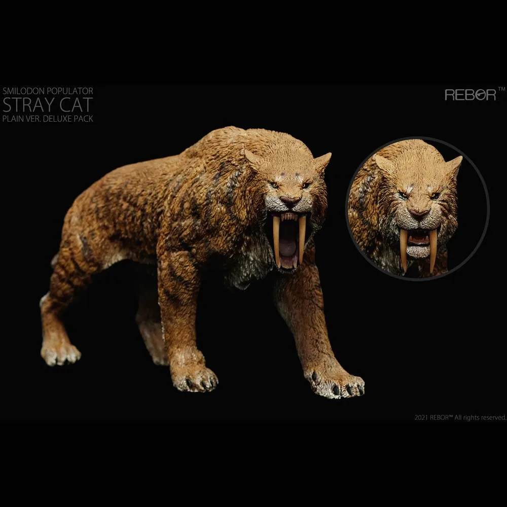 

Rebor 2021 Smilodon Populator Stray Cat Saber-toothed Tiger Classic Toys for Boys Animal Model Brown Color Plain Version 160864